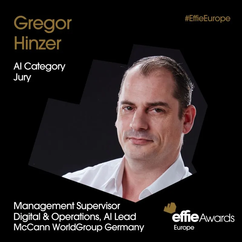 Gregor Hinzer als Juror der KI-Kategorie bei den Effie Awards Europe
